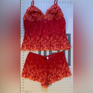 Cacique cami shorts lace PJ, preowned